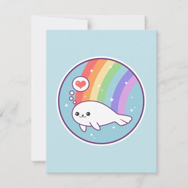 Niedliches Siegel Geburtstagseinladungen Einladung (Vorderseite)