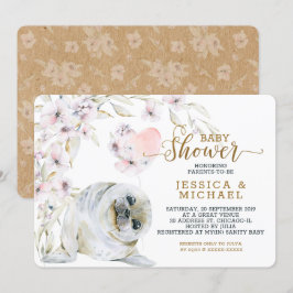 Niedliches Siegel Gender Neutral Baby Dusche Einladung