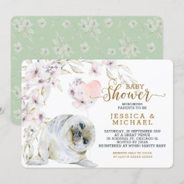 Niedliches Siegel Gender Neutral Baby Dusche Einladung