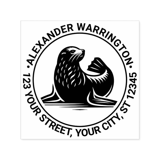 Niedliches Siegel Pup #1 Rücksendeadresse Permastempel (Design)