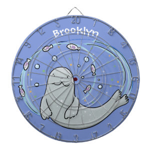 Niedliches Siegel und Cartoon Dartscheibe