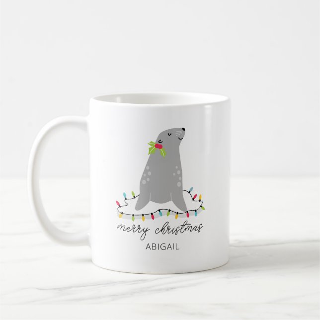 Niedliches Siegel Weihnachten Kaffeetasse (Links)
