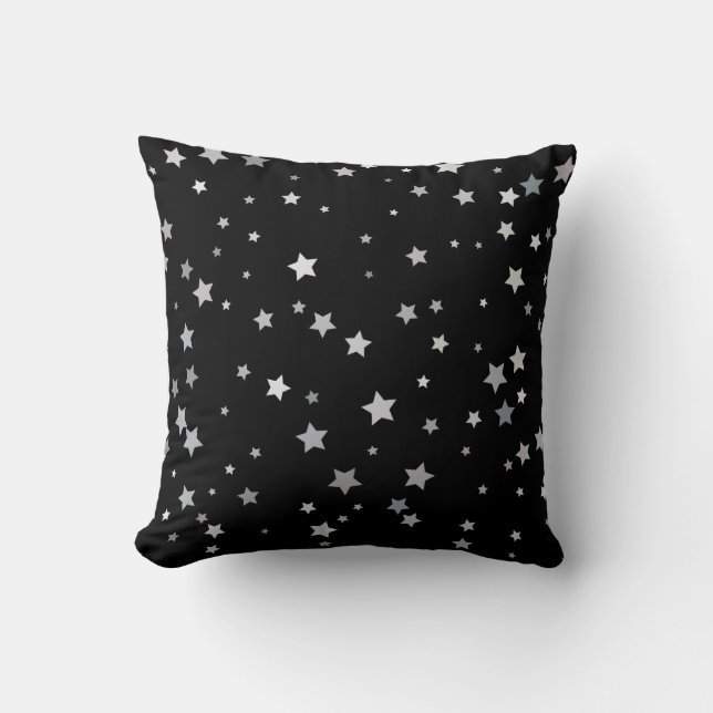 Niedliches Silber-Sternmuster | Jegliche Hintergru Kissen (Vorderseite)