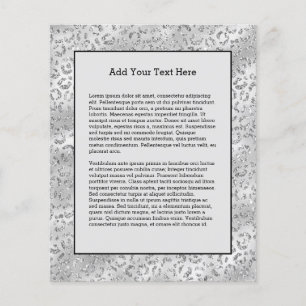 Niedliches Silbergeflecht Leopard-Skin Druckmuster Flyer