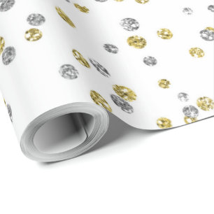 niedliches Silbergoldmuster Neue Jahre Geschenkpapier