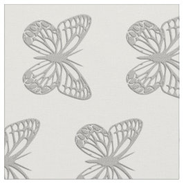 Niedliches Silbergraues Schmetterlingsmuster Stoff