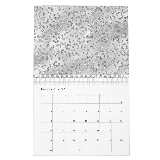 Niedliches Silberschmiedekunstmuster Kalender (Jan 2027)