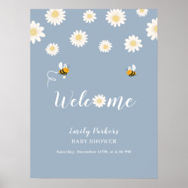 Niedliches Simple Daisy Bloom Baby Dusche Begrüßun Poster