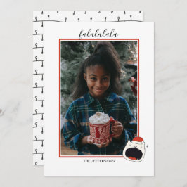 Niedliches Singen Cat Fa La La La La La Christmas  Feiertagskarte