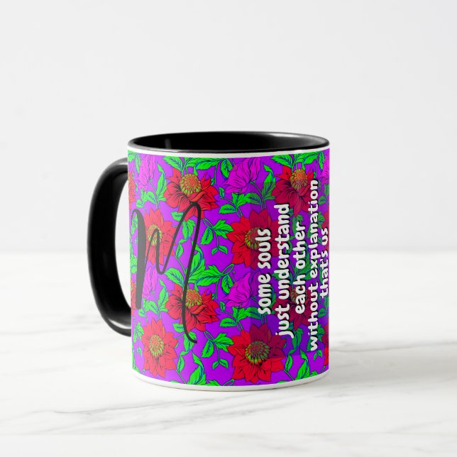Niedliches Sisterangebot und florale Monogramm | S Tasse (Vorderseite Links)