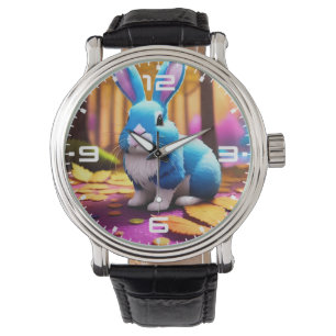 Niedliches Sitzen Blaues Sonnenportrait Armbanduhr