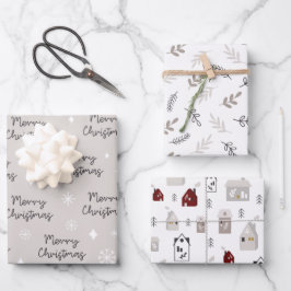 Niedliches skandinavisches Weihnachtsgebäck Geschenkpapier Set