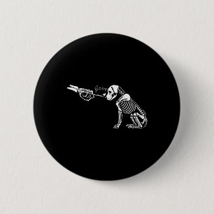 Niedliches Skelett Hand Boop Hund Sonniges Hallowe Button