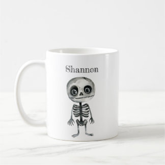 Niedliches Skelett Personalisierte Halloween-Tasse Kaffeetasse