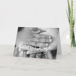 Niedliches Skript Foto der Inspirationsfamilie Feiertagskarte