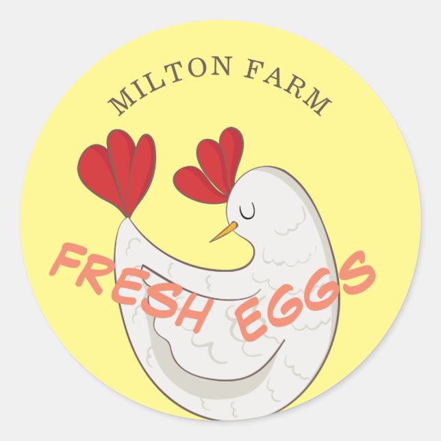 niedliches Skript-Frischeier-Monogramm Runder Aufkleber (Vorderseite)