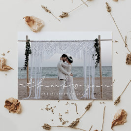 Niedliches Skript Hochzeit Foto Dankeschön Karte