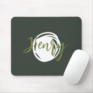 Niedliches Skript Monogram rauchen grün Trendsimpl Mousepad