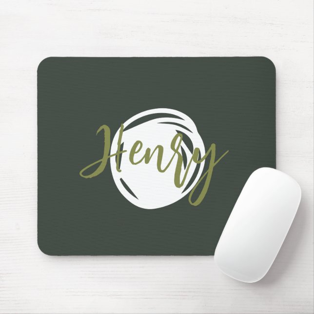 Niedliches Skript Monogram rauchen grün Trendsimpl Mousepad (Mit Mouse)