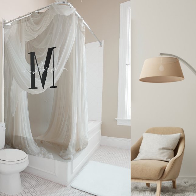 Niedliches SkriptWedeln mit weißer Seidenfarbe Duschvorhang (Von Creator hochgeladen)