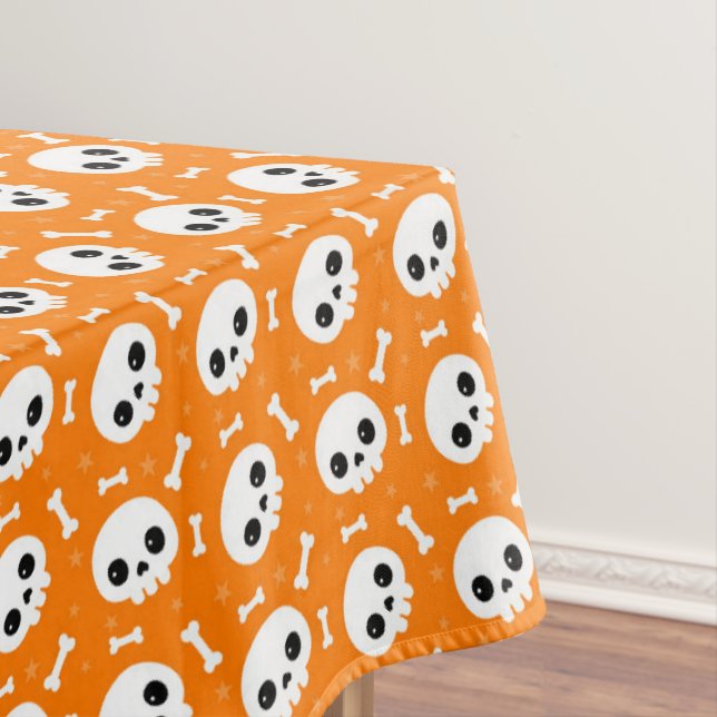 Niedliches Skull & Bones Halloween-Muster Tischdecke (Beispiel)