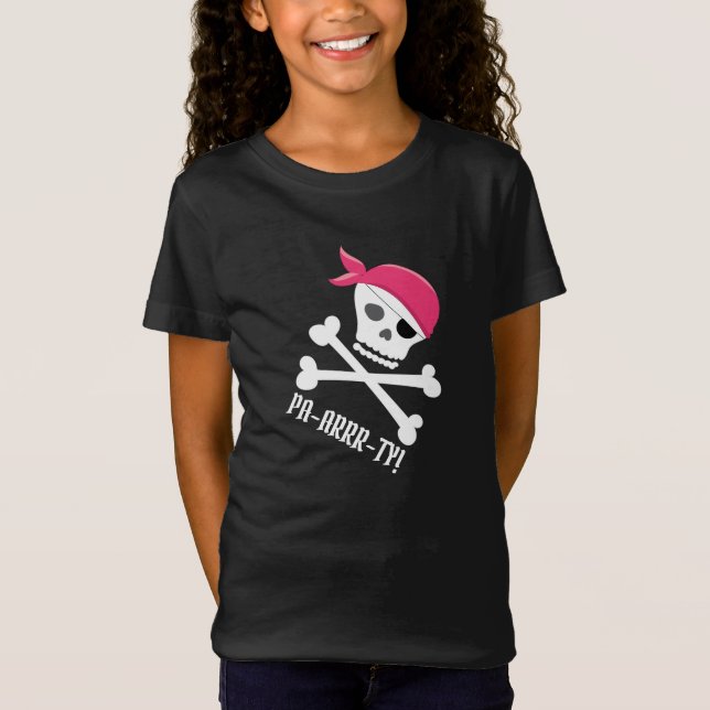 Niedliches Skull Crossbones Pirate Thema Pa-arrr-t T-Shirt (Vorderseite)