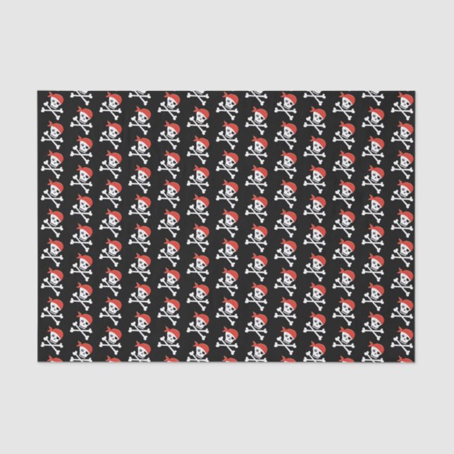 Niedliches Skull und Crossbones Pattern Pirate The Seidenpapier (Vorderseite)