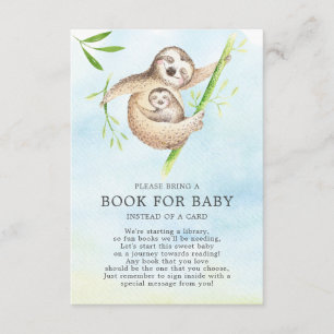 Niedliches Sloth Baby Shower Book für Baby Begleitkarte