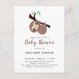 Niedliches Sloth Baby Shower Boy Adorable Animal I Einladungspostkarte