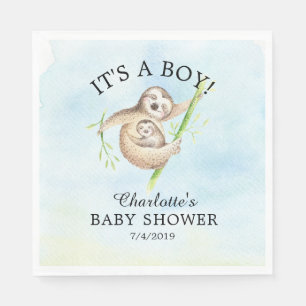 Niedliches Sloth Boy Baby Showpapier Napkins Serviette