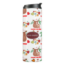 Niedliches Sloth Brown Muster I Liebe Ihr Mama Her