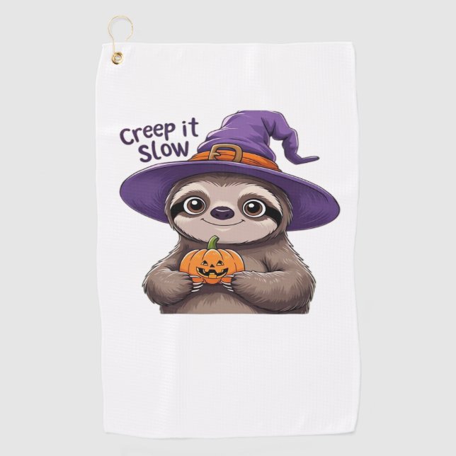 Niedliches Sloth HexenHalloween-Shirt - Creep It S Golfhandtuch (Vorderseite)