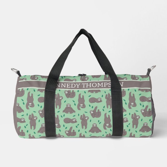 Niedliches Sloth-Muster Duffle Bag (Vorderseite)