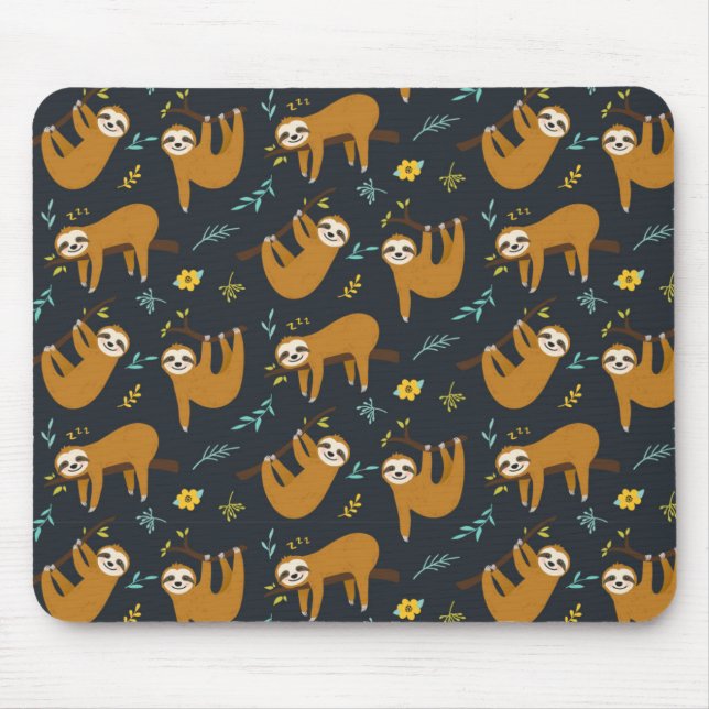 Niedliches Sloth-Muster Mousepad (Vorne)