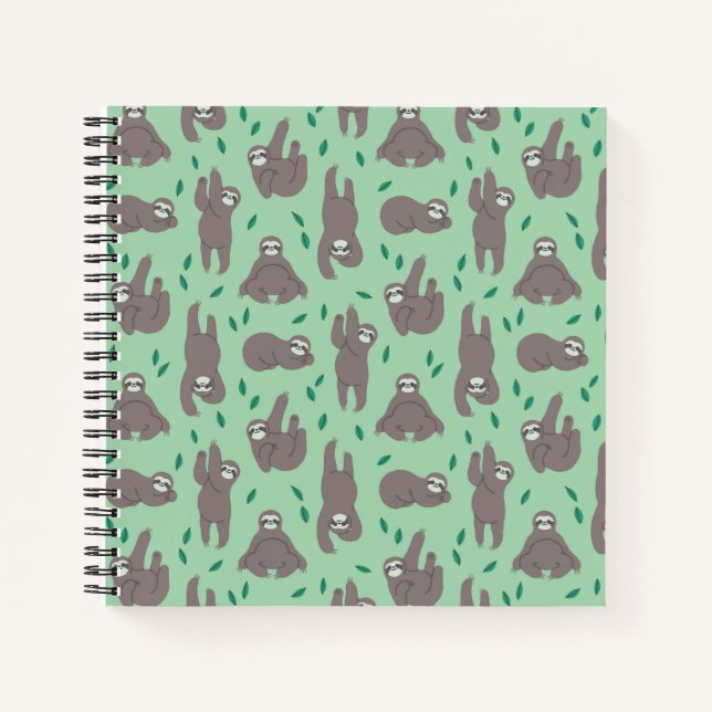 Niedliches Sloth-Muster Notizbuch (Vorderseite)