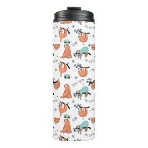 Niedliches Sloth-Muster Thermosbecher
