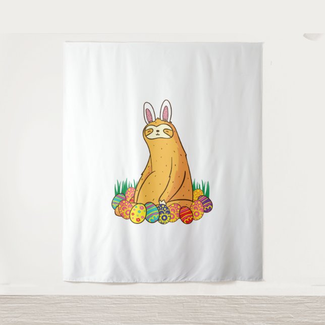 Niedliches Sloth Oaster Funny Bunny Gift Wandteppich (Vorderseite)