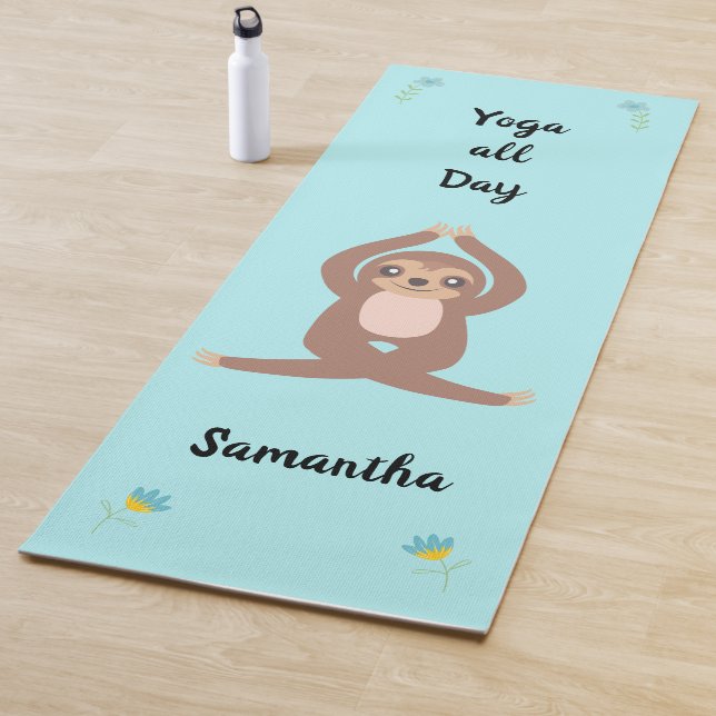 Niedliches Sloth Yoga Ganztägig Personalisiert (Si Yogamatte (Beispiel)