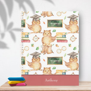 Niedliches Smart Owl mit Chalkboard Bettname Notizbuch