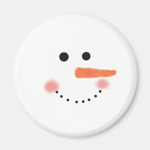 Niedliches Snowman-Gesicht rund Magnet