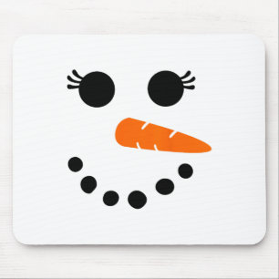 Niedliches Snowman-Gesicht-Shirt für weibliche Gir Mousepad