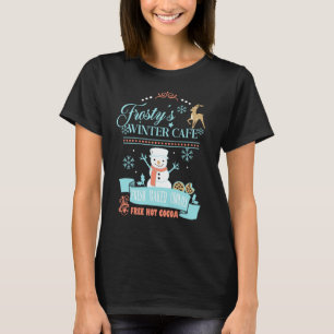 Niedliches Snowman Retro Winter Café T-Shirt