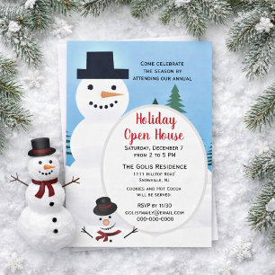 Niedliches Snowman Weihnachtsfeiertag Open House Einladung