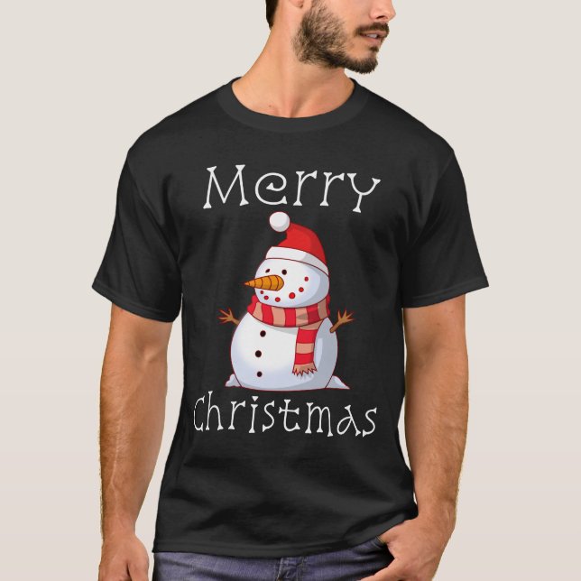 Niedliches Snowman-Weihnachtsgeschenk T-Shirt (Vorderseite)