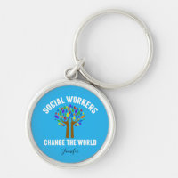 Niedliches Social Work Zitat Blue Rainbow Tree Mon
