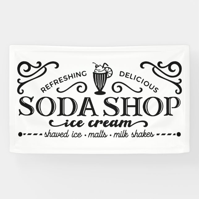 Niedliches Soda-Shop-Party oder Business-Banner Banner (Horizontal)