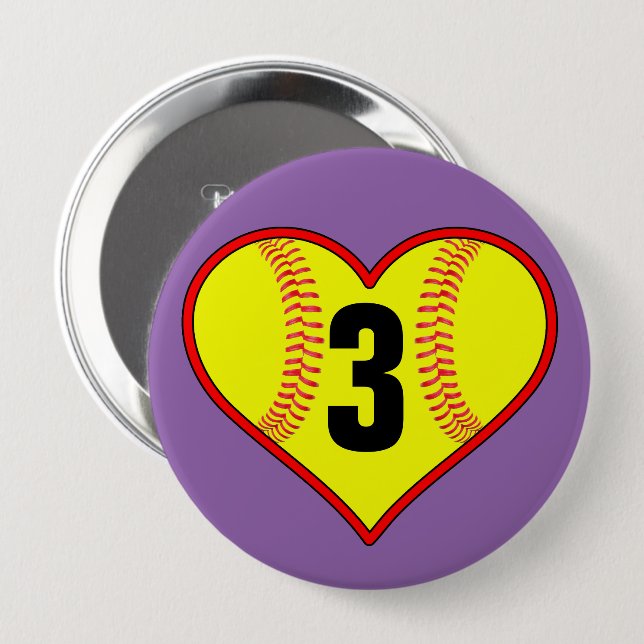 Niedliches Softball-Button Button (Vorne & Hinten)