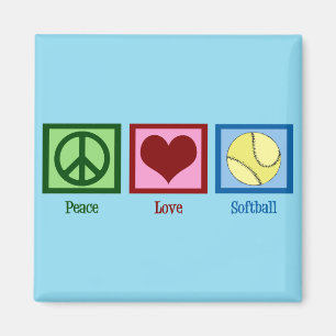 Niedliches Softball (Peace Liebe) Magnet