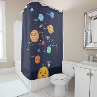 Niedliches Solarsystem Duschvorhang