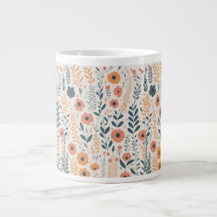 Niedliches Sommerblumenmuster - Helle Farben Jumbo-Tasse